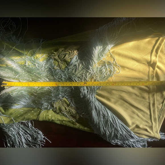 Fringe strapless green mini dress flapper style - Picture 4 of 8